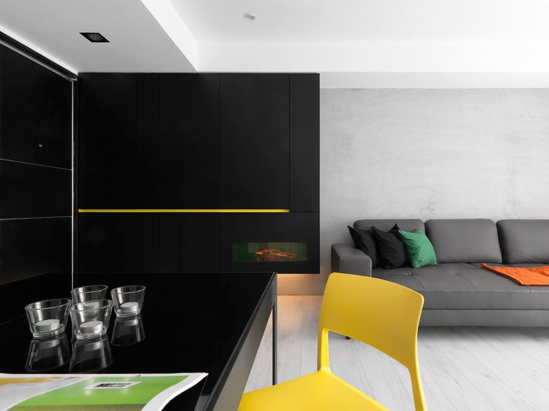 个性黄配黑 现代简约风公寓前卫设计