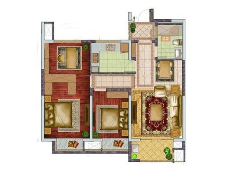 银亿东城-二居室-102.00平米-装修设计