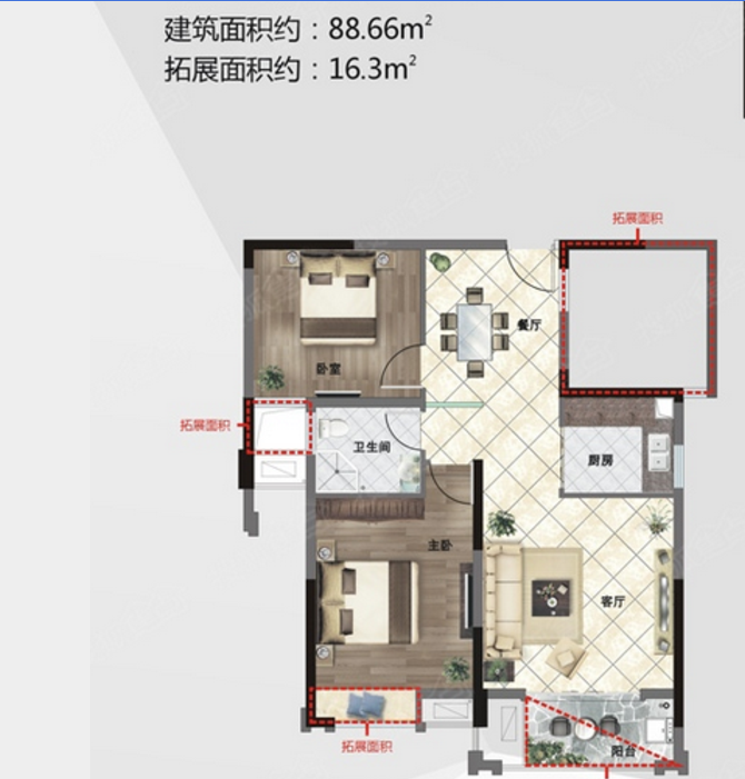 多木色中式古典三居室风格