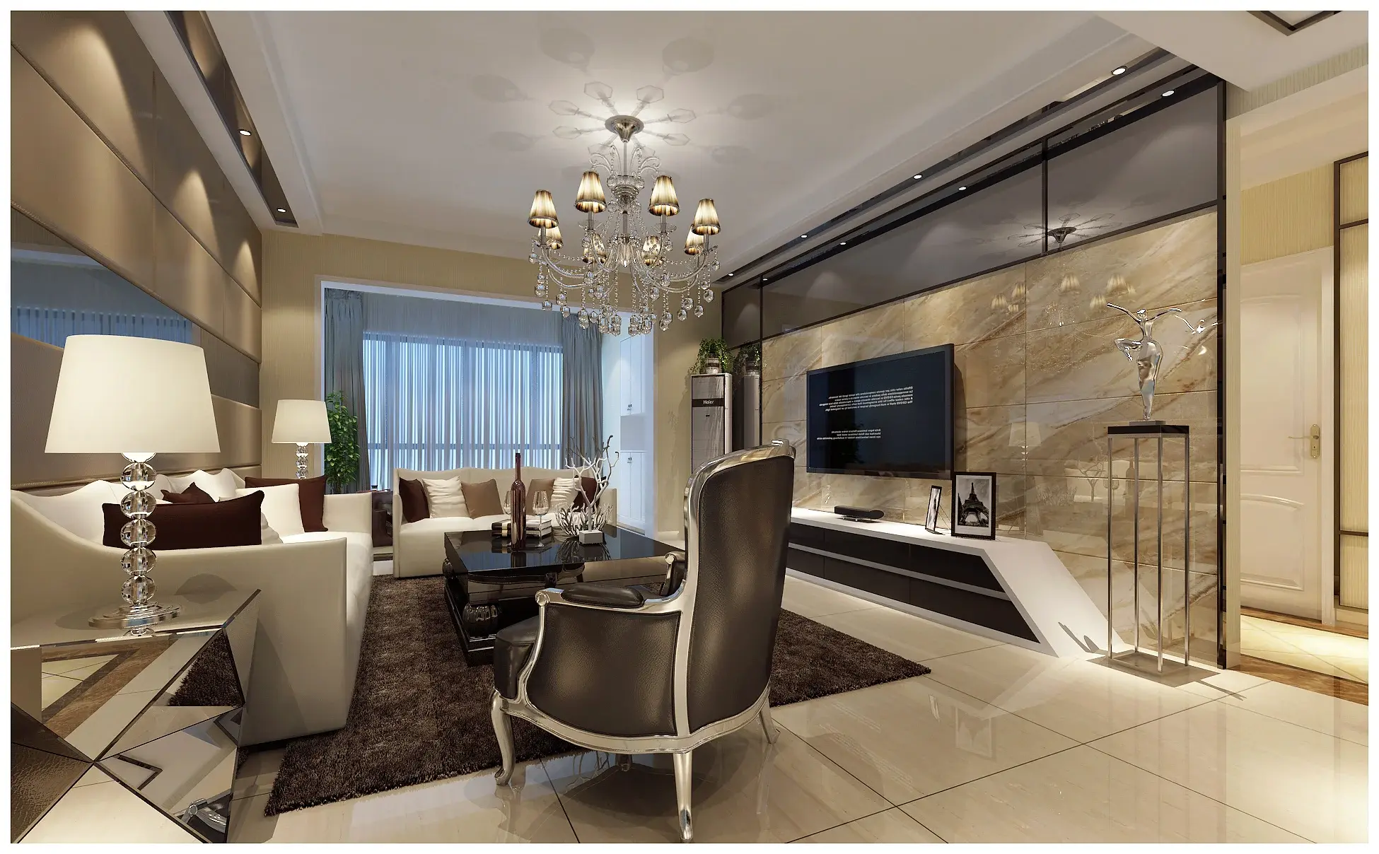 华润熙云府89平三室两厅现代简约装修效果图