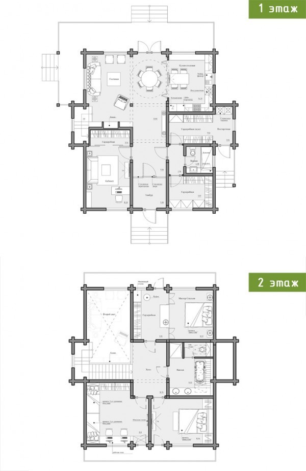 118平米三居室法式风格阁楼设计