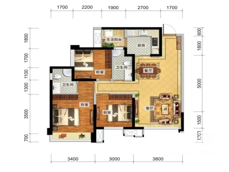 望江橡树林——三居室现代美式风格