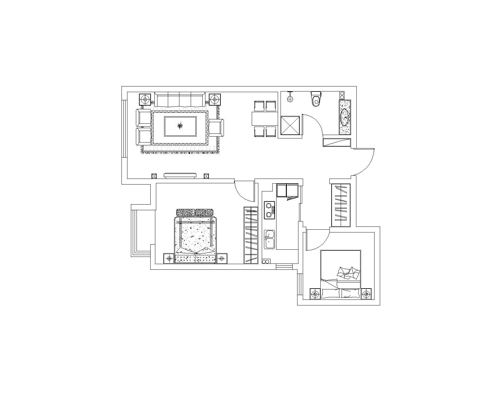万达茂-三居室-95.00平米-装修设计