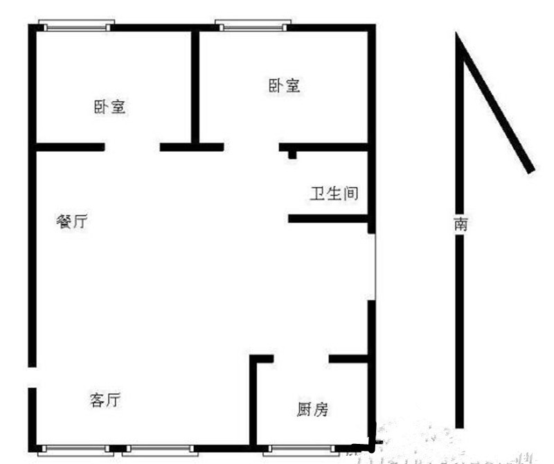 紫薇花园-二居室-80.00平米-装修设计