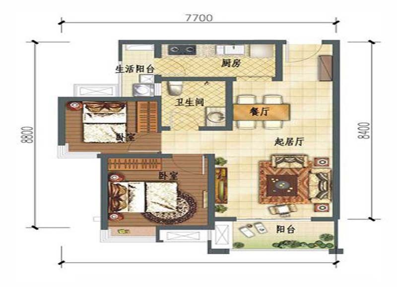 龙湖时代天街-中式风格-两居室