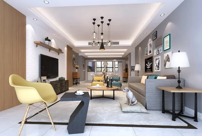 房子是典型的南北通两房两厅,把厨房改到了阳台,餐厅大了整齐了,其他