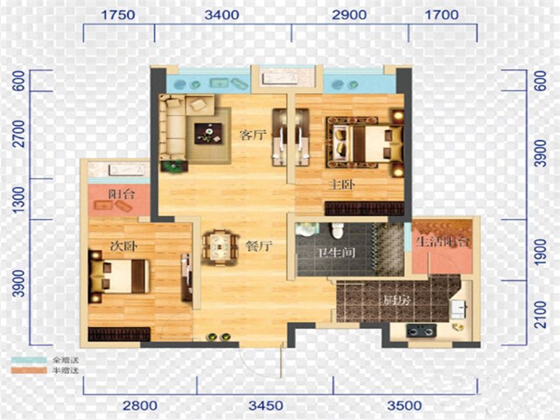 金地金沙府邸-日式风格-两居室