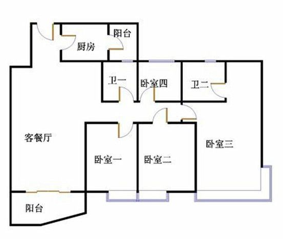 现代简约小清新丽江花园4房2厅2卫130方